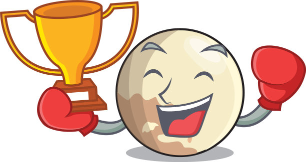 拳击冠军冥王星行星孤立在吉祥物图片下载