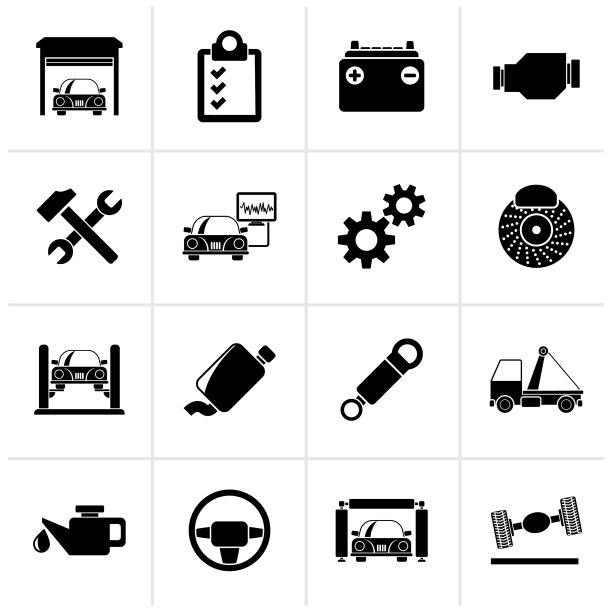 黑色汽车维修图标图片下载