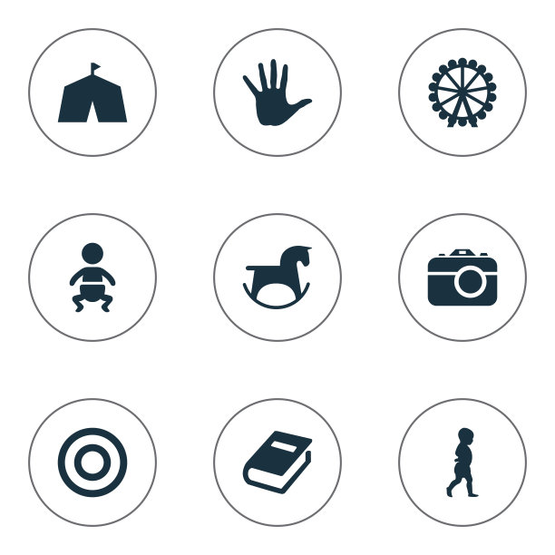 一套简单的儿童图标图片下载