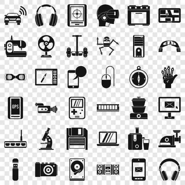 好的设备图标设置简单的风格图片下载