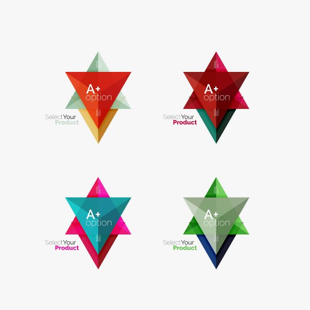 一套三角形几何商业信息图图片下载