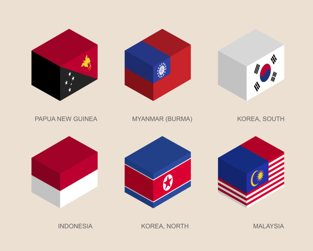 一组等距的3d盒子图片下载