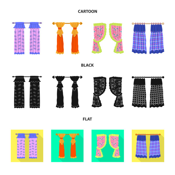 窗帘和窗帘标志图片下载