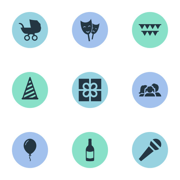 一套简单的生日图标图片下载