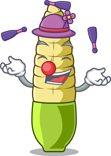 在卡通盘上杂耍烤面包图片下载