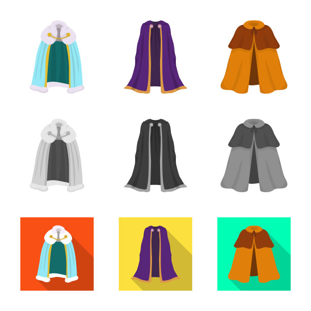 孤立物体材料和服装标志设置图片下载