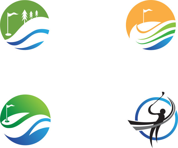 高尔夫俱乐部图标符号元素和标志图像图片下载