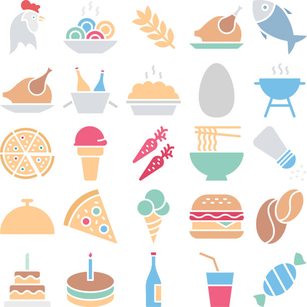 食物孤立的图标设置，可以很容易m图片下载