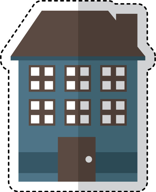 建筑外部前孤立图标图片下载