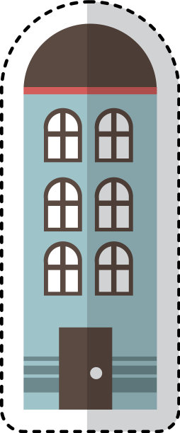 建筑外部前孤立图标图片下载