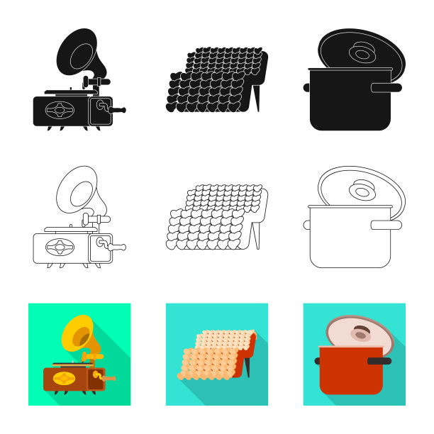 设计舒适和设备标志集图片下载