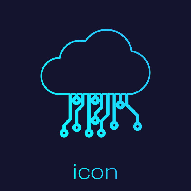 绿松石的互联网东西线图标孤立上图片下载