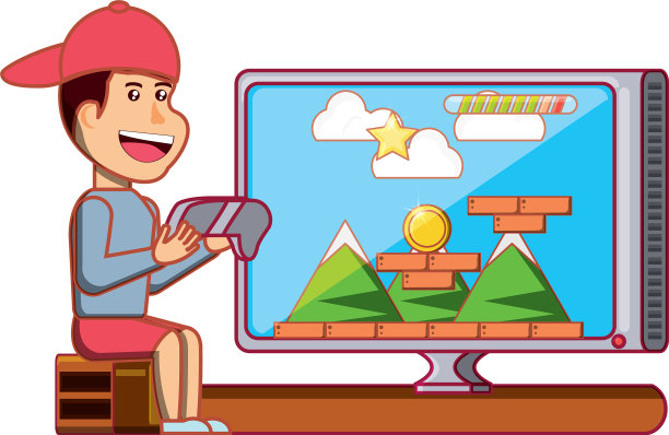 玩电子游戏的男孩图片下载