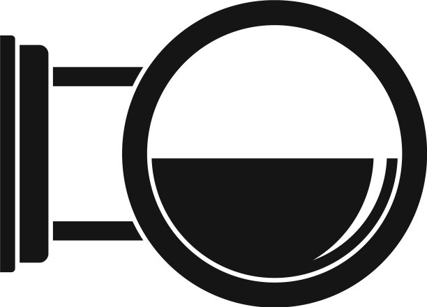 圆形城市灯箱图标简约风格图片下载