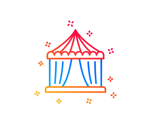 游乐园帐篷线图标马戏团标志图片下载