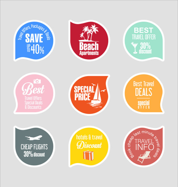 4 .假期贴纸和标签设计图片下载