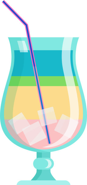 玻璃现代美味的鸡尾酒彩色切片图片下载