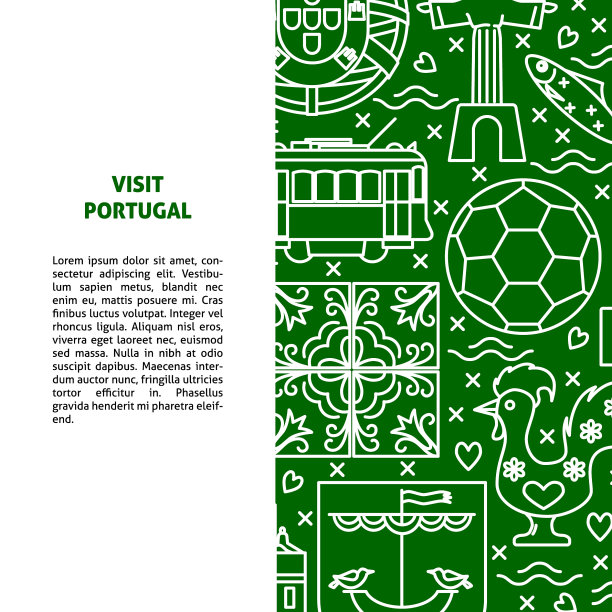 旅游葡萄牙概念横幅模板行图片下载