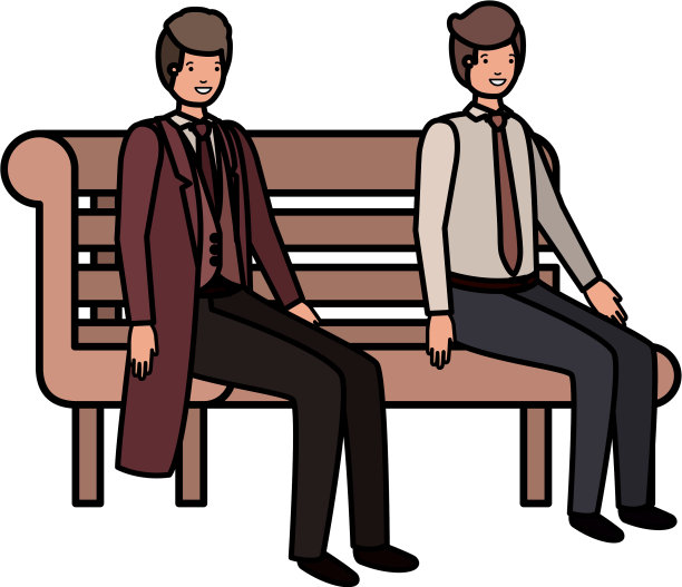 商人坐在公园椅子上的化身人物图片下载