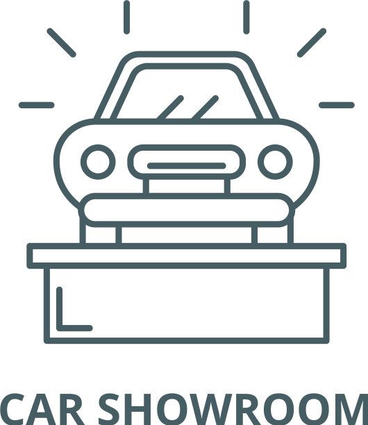 汽车展厅线图标线性概念图片下载