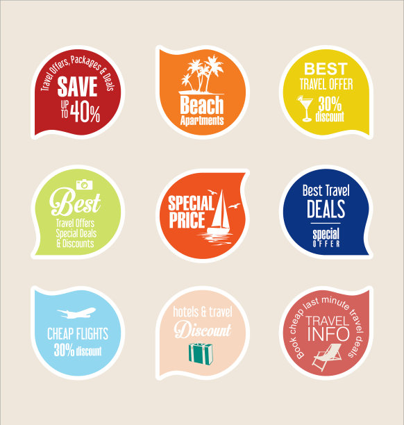 假期贴纸和标签设计3图片下载