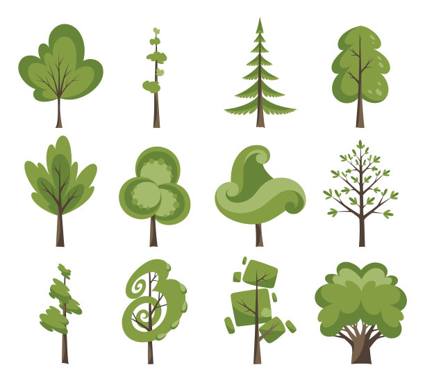 装饰树图标设置扁平树在一个扁平图片下载