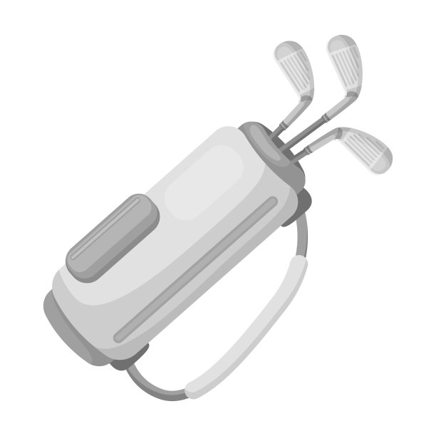 一个包与高尔夫球杆高尔夫球杆单一图标图片下载