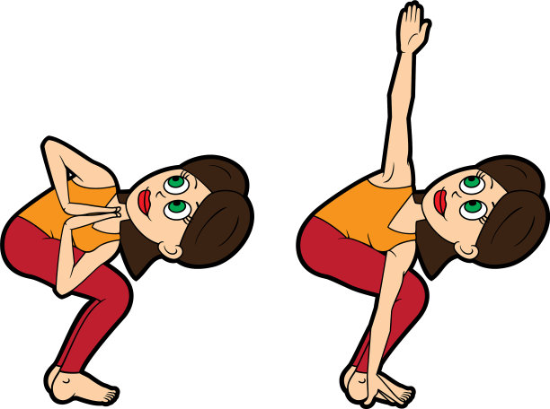 瑜伽体式设置扭曲的椅子姿势图片下载