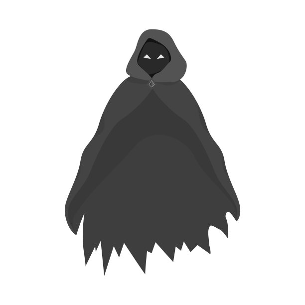 孤立物体斗篷和鬼标志集图片下载