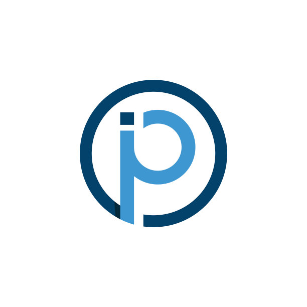 蓝色字母IP圆形logo图片下载