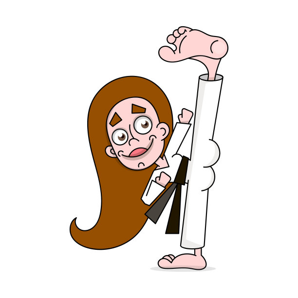 一个年轻女子在练空手道图片下载