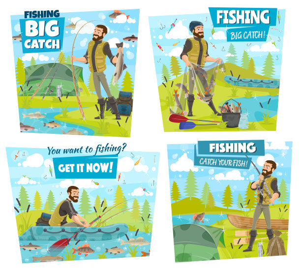 垂钓冒险垂钓者在湖里或河里钓鱼图片下载