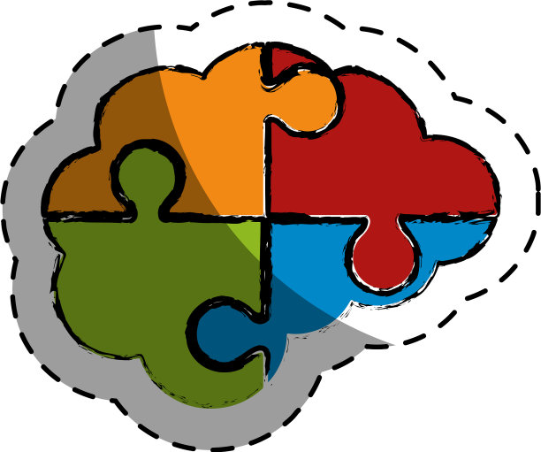 人脑拼图的创意图标图片下载
