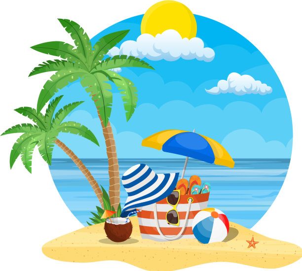 海景沙滩沙滩包图片下载