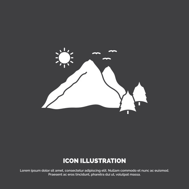 山景观山自然景色图标字形图片下载