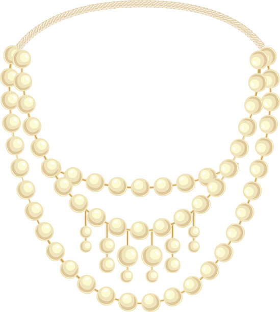 时尚珍珠项链图标卡通风格图片下载