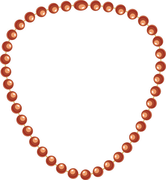 棕色宝石项链图标卡通风格图片下载