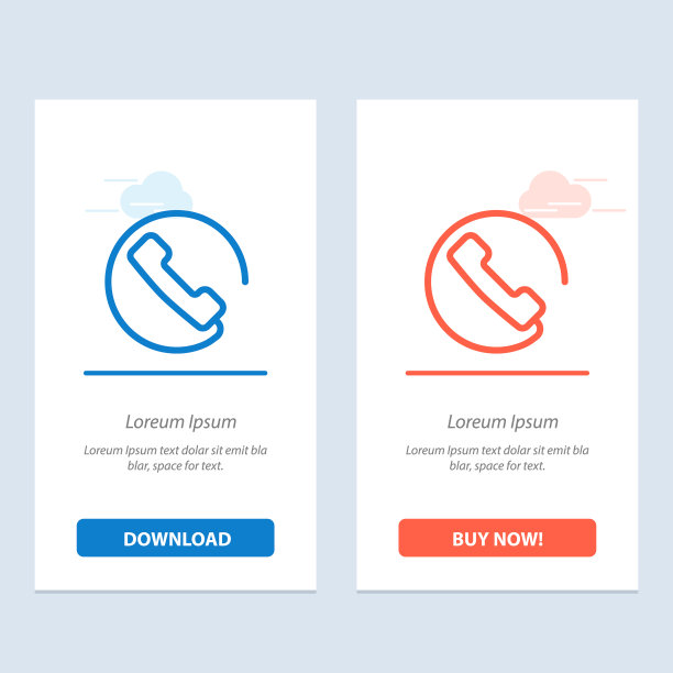 接听电话，蓝色和红色下载和购买图片下载