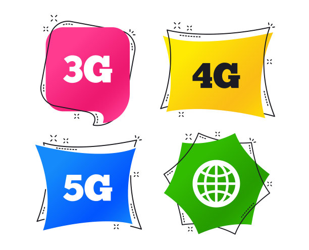 移动通信图标3g 4g和5g图片下载