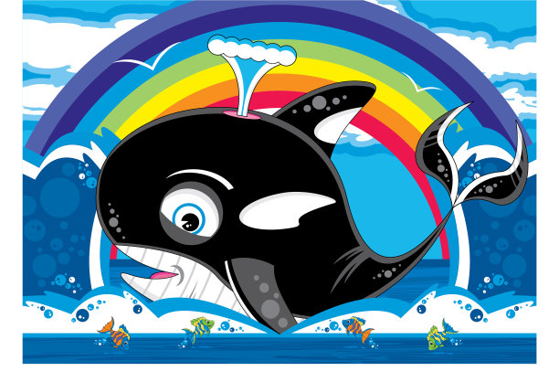 卡通虎鲸场景图片下载
