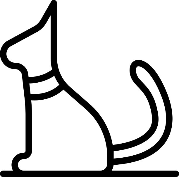 猫侧视图图标轮廓风格图片下载