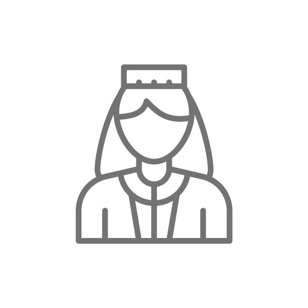 穿着民族服装的格鲁吉亚女孩线条图标图片下载