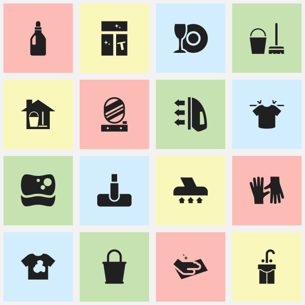 一套16可编辑的干洗图标包括图片下载