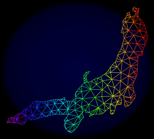 多边形的胴体彩虹网格地图图片下载