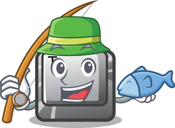 钓鱼按钮t在键盘卡通图片下载