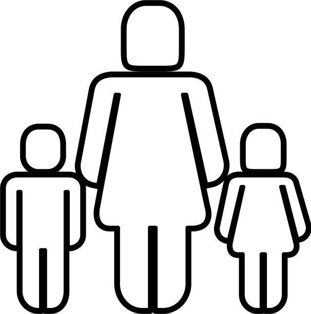 母亲和孩子的剪影图片下载