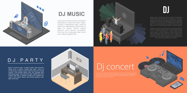DJ横幅设置等距风格图片下载