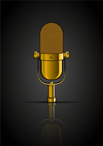 金色麦克风背景图片下载