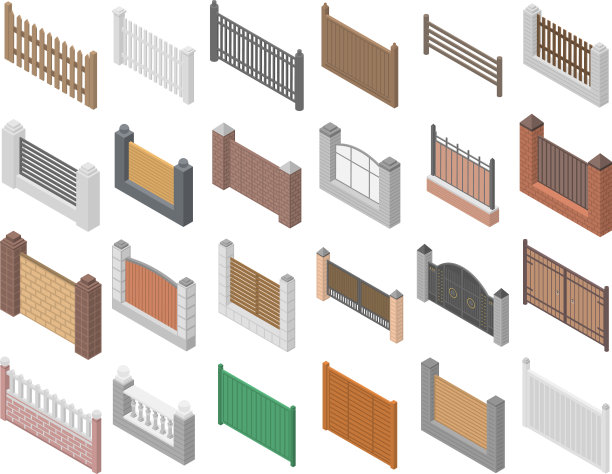 围栏图标设置等距样式图片下载