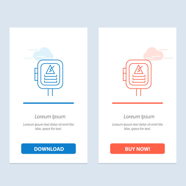 电压能量变压器蓝色和红色图片下载